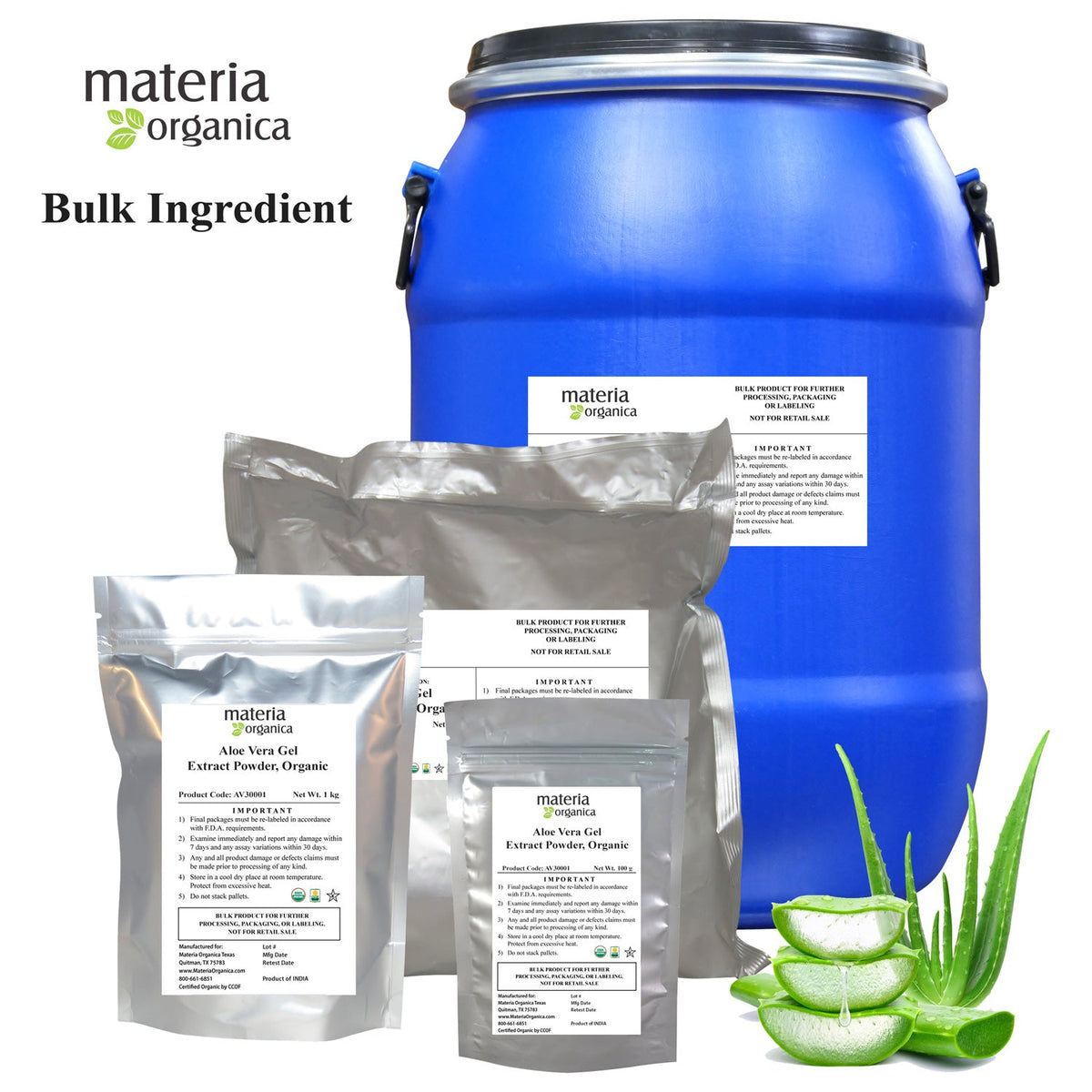 Aloe Vera Extract Gel Powder, Organic Item #AV30001 (2.2 lb / 1k) bulk ...
