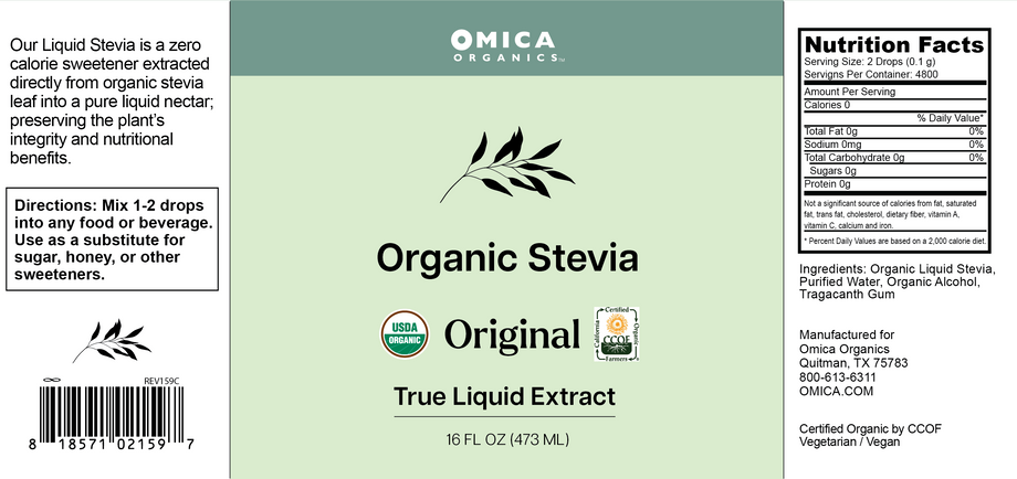 Liquid Stevia Plain Original - Organic Bulk (16 oz)