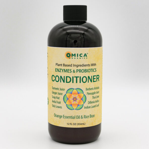 Omica Organics Plant Based Conditioner with Ayurvedic Extracts, Enzymes, Probiotics, and Orange Essential Oil